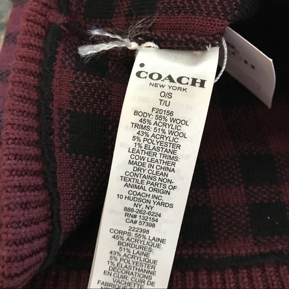 ❄️FIRM❄️Coach wool Pom Pom winter hat - ox blood - Picture 4 of 4
